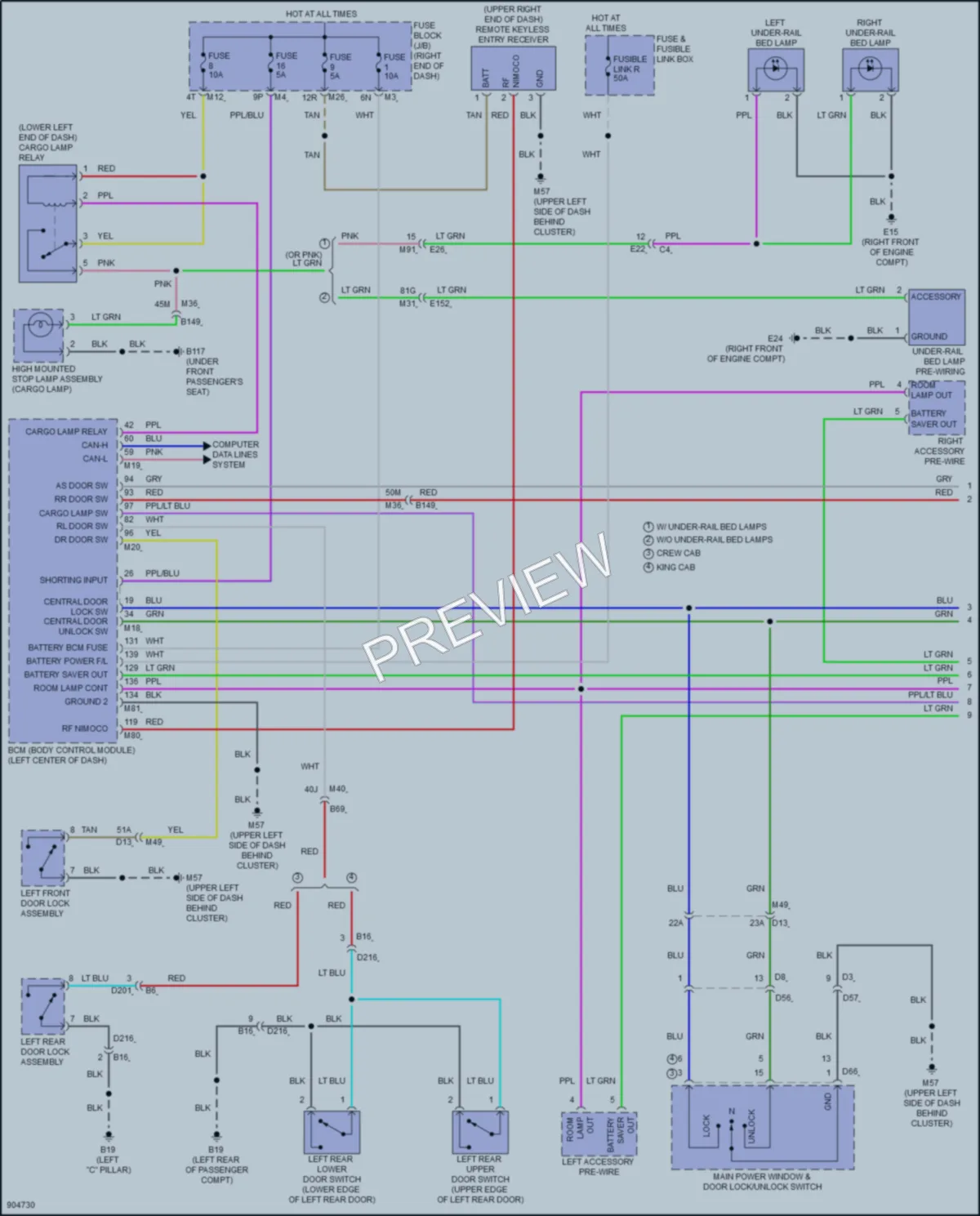 2025 Nissan Frontier Interior Lights wiring diagram preview