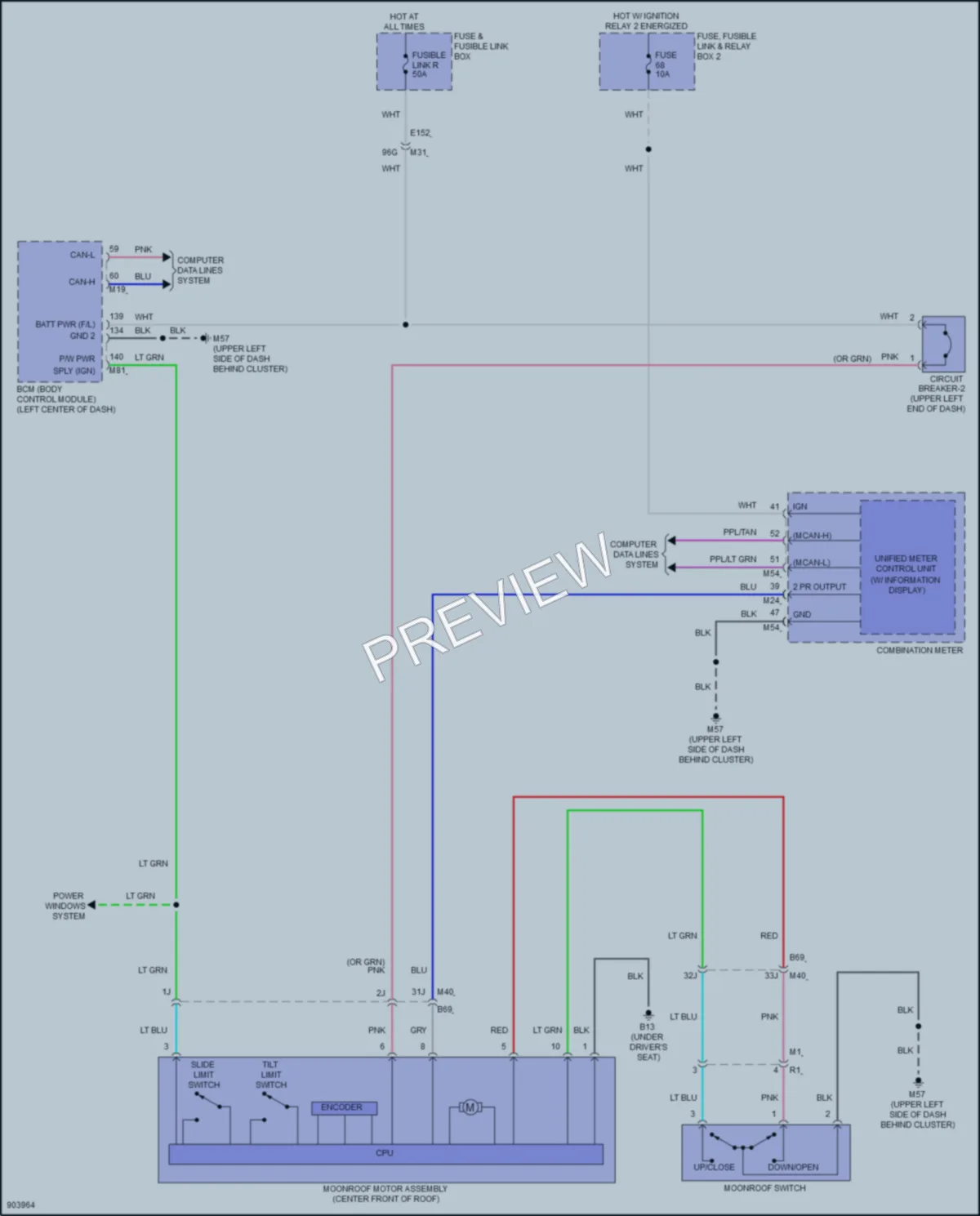 2025 Nissan Frontier Power Top Sunroof wiring diagram preview
