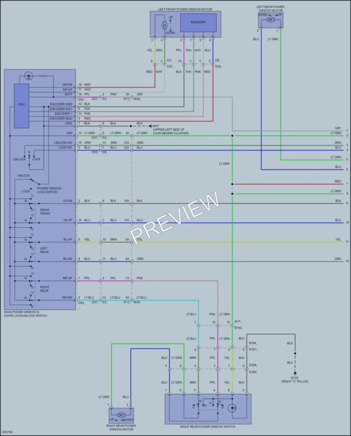 2025 Nissan Frontier Power Windows wiring diagram preview