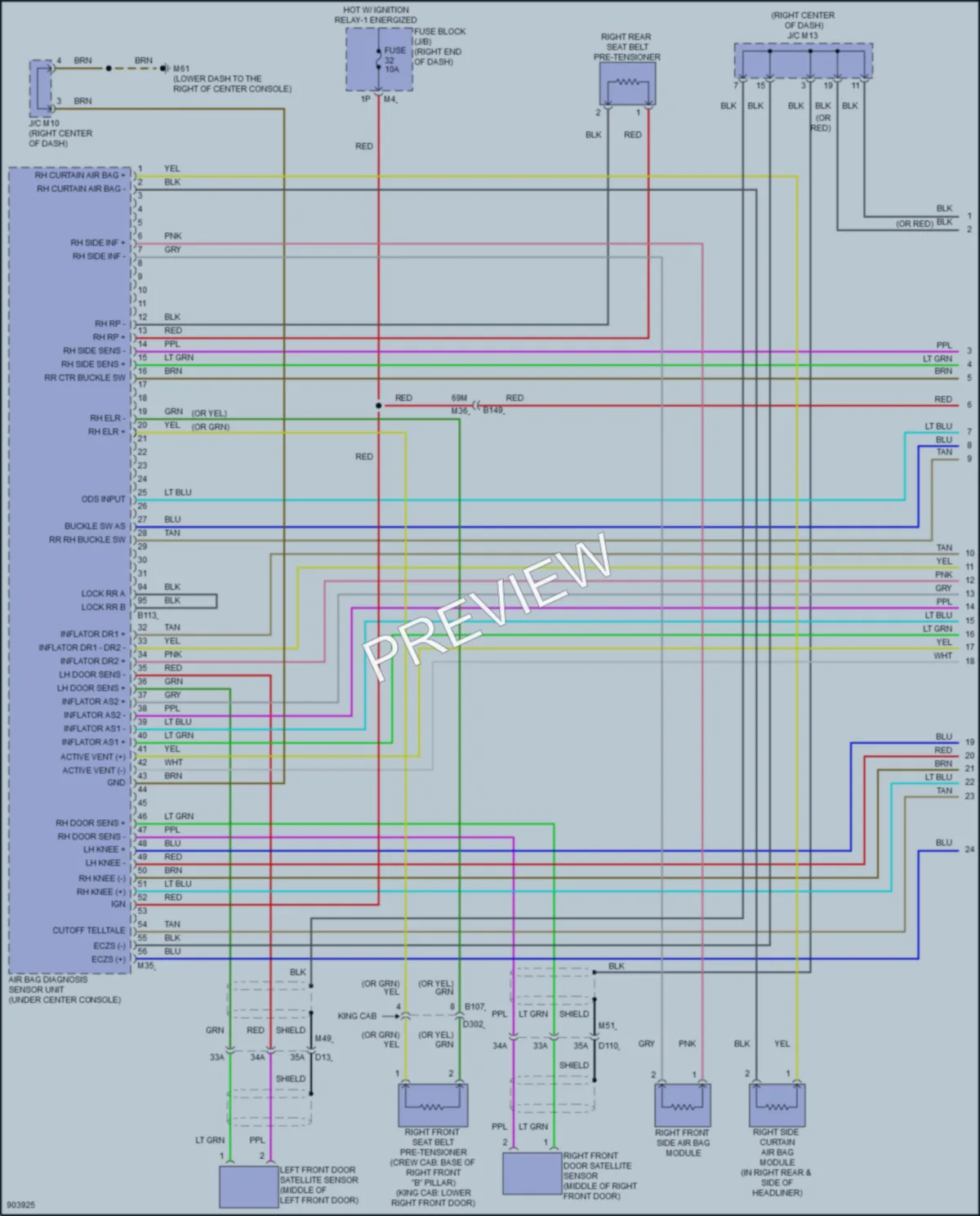 2025 Nissan Frontier Supplemental Restraints wiring diagram preview