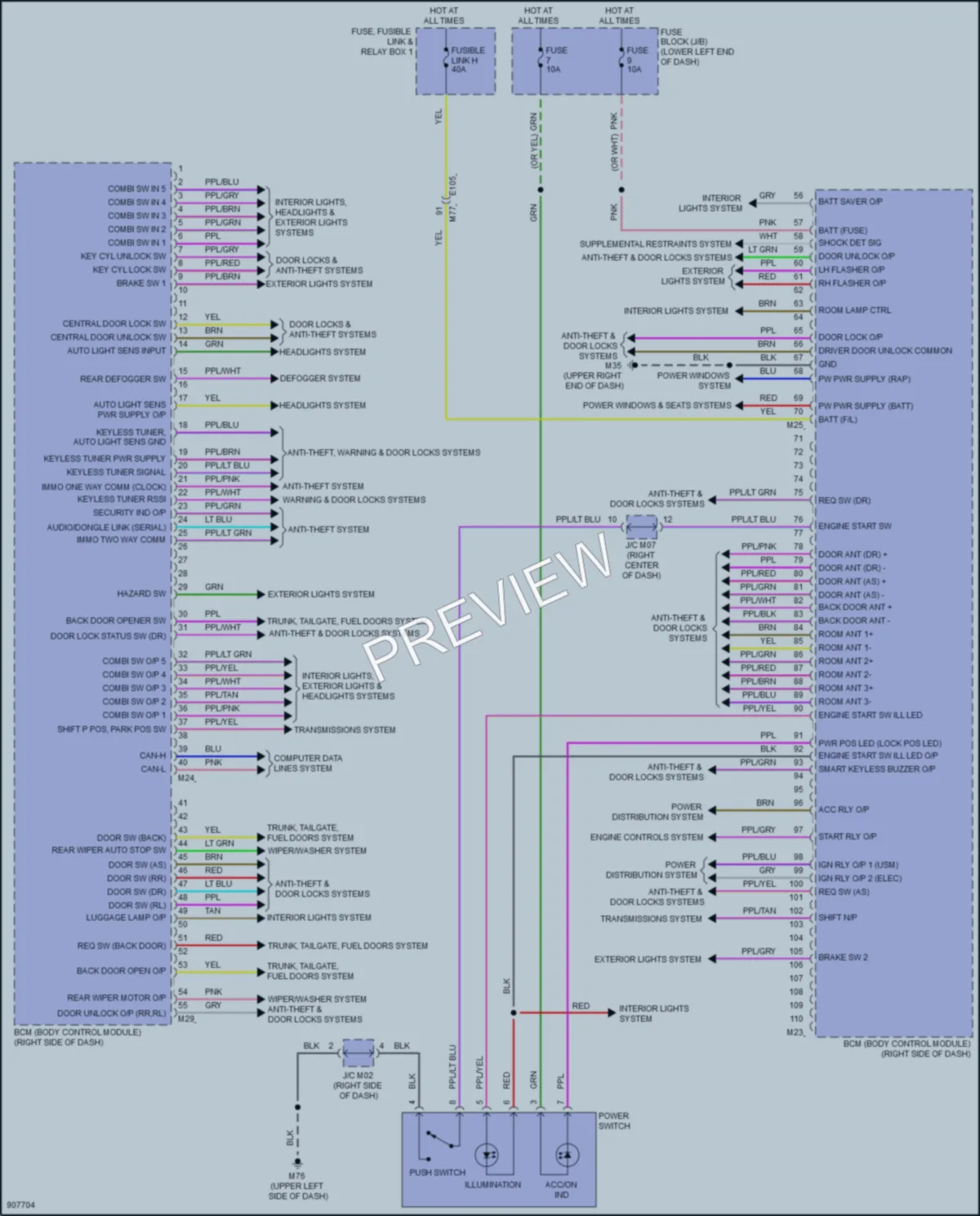 2025 Nissan LEAF Body Control Modules wiring diagram preview