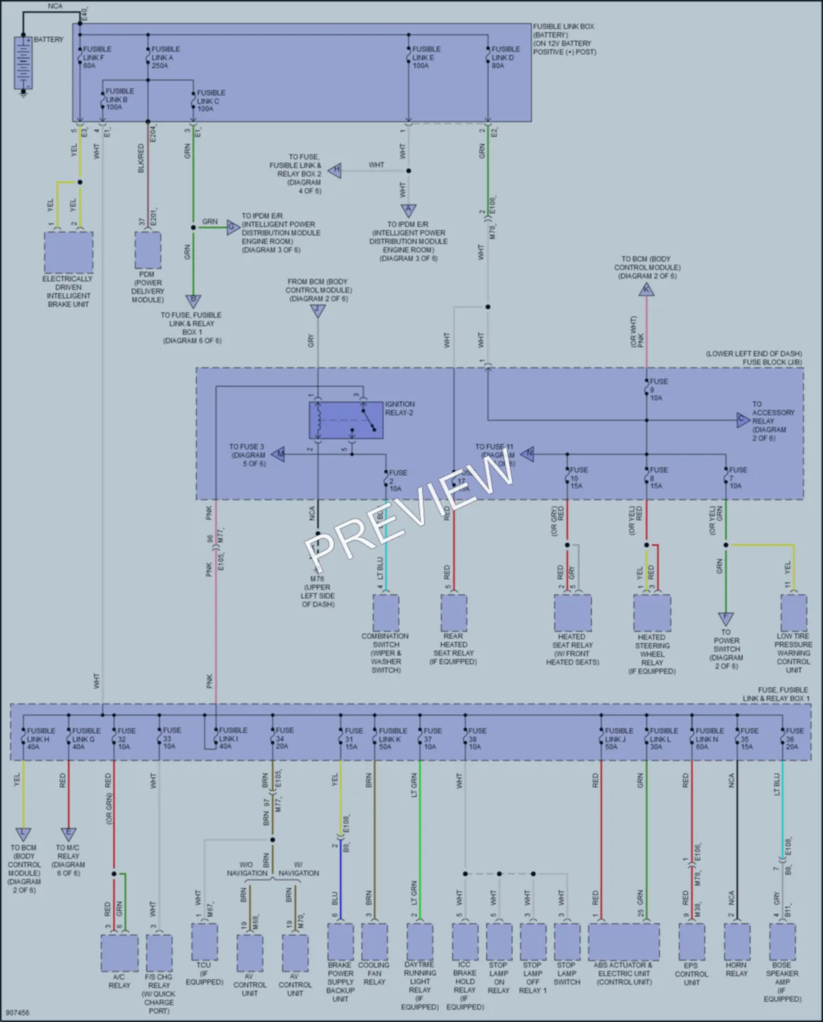 2025 Nissan LEAF Power Distribution wiring diagram preview