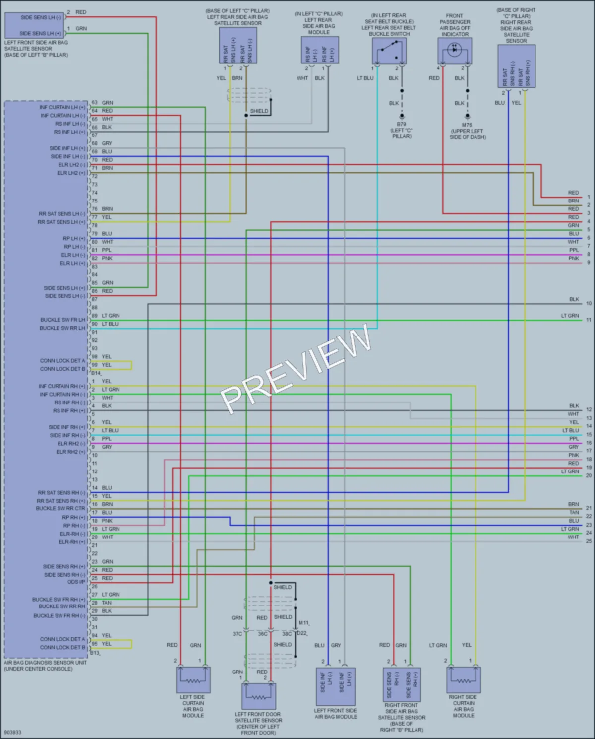 2025 Nissan LEAF Supplemental Restraints wiring diagram preview