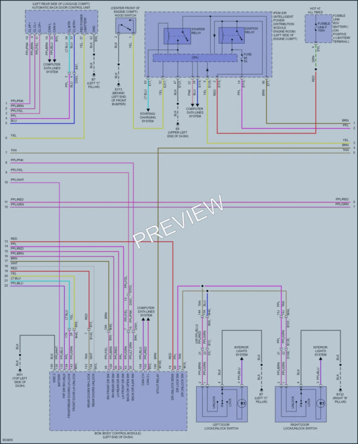 2025 Nissan Murano Power Door Locks wiring diagram preview