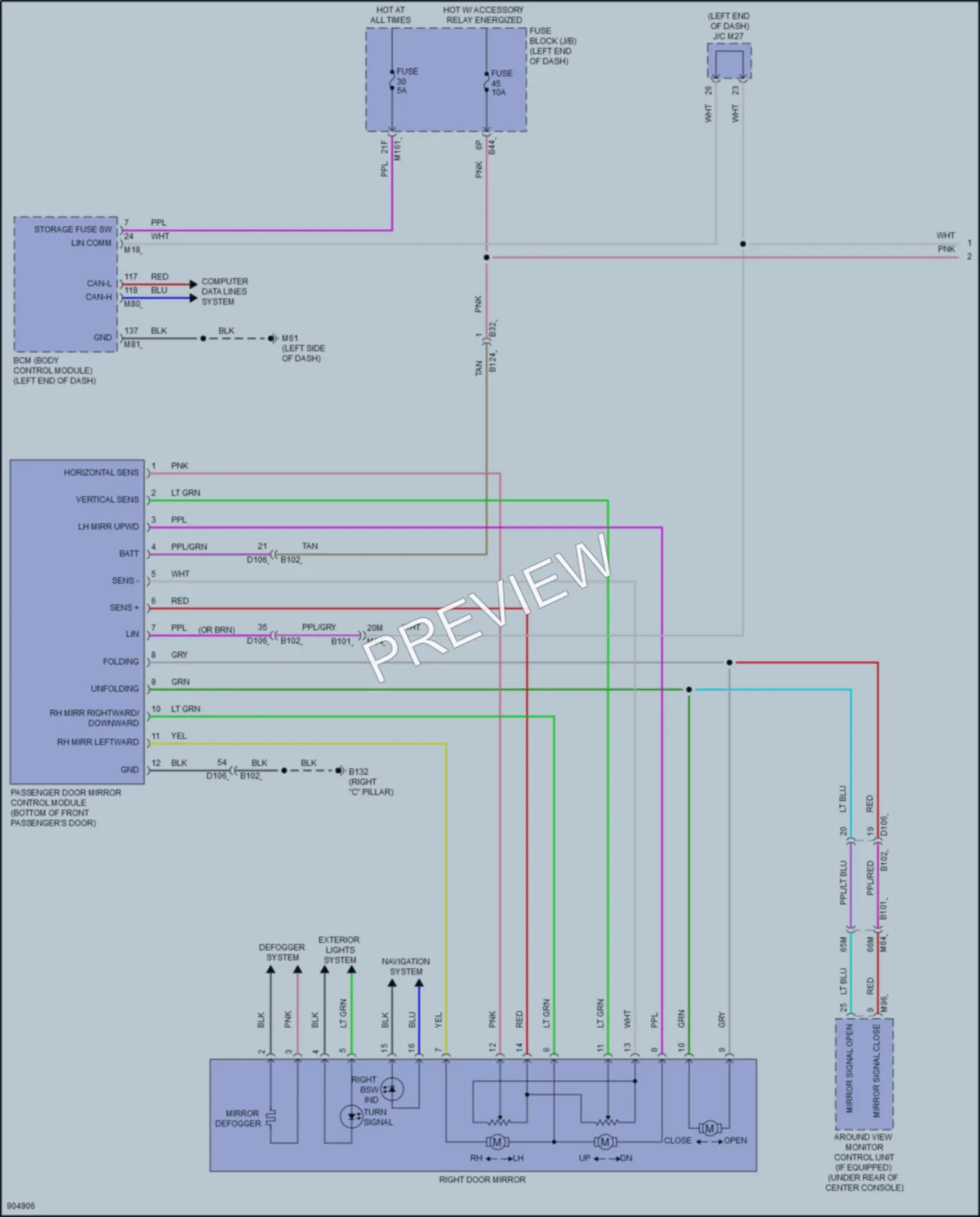 2025 Nissan Pathfinder Memory Systems wiring diagram preview