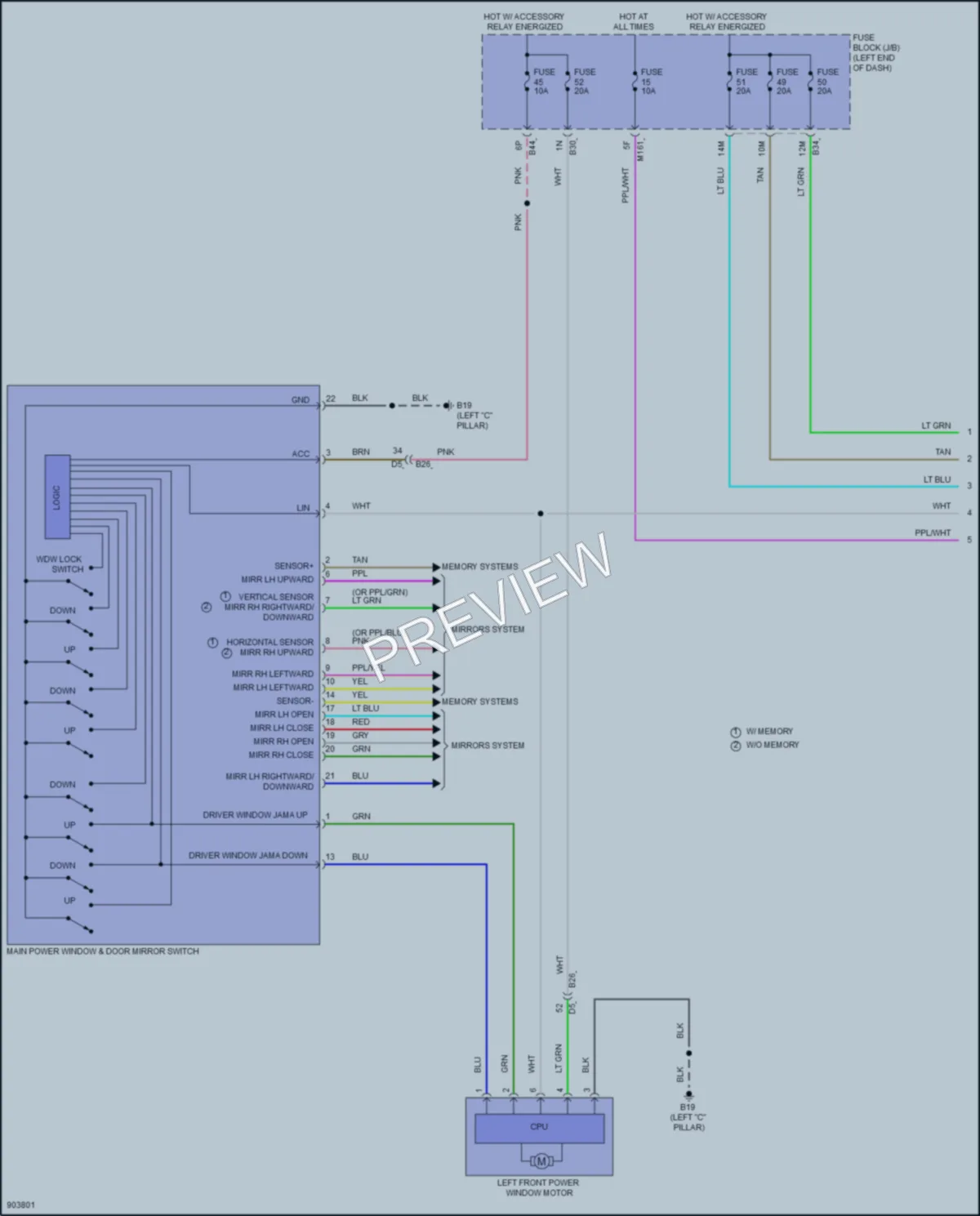 2025 Nissan Pathfinder Power Windows wiring diagram preview
