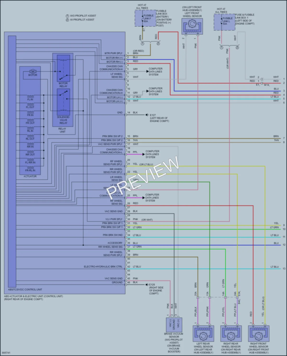2025 Nissan Rogue Anti Lock Brakes wiring diagram preview