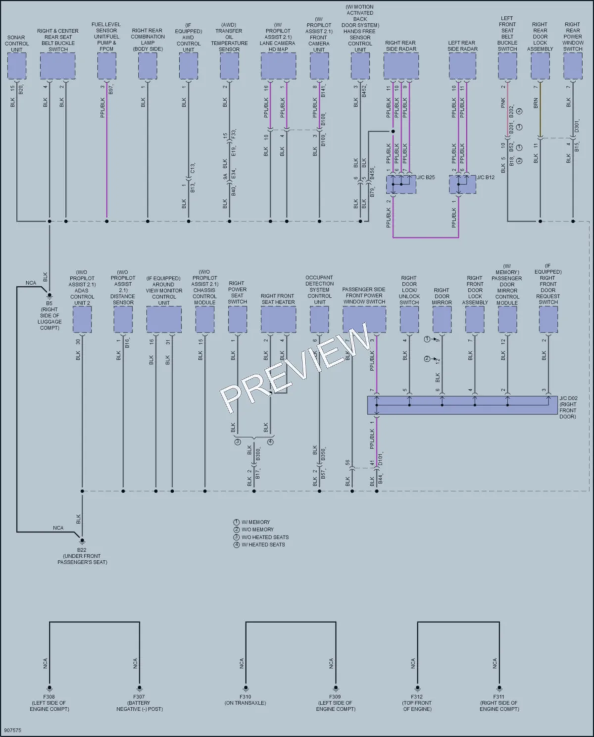 2025 Nissan Rogue Ground Distribution wiring diagram preview