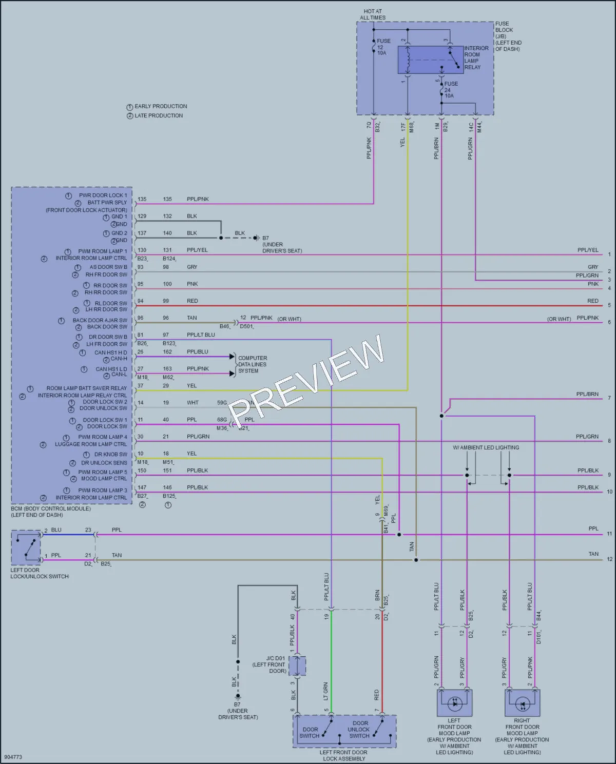 2025 Nissan Rogue Interior Lights wiring diagram preview