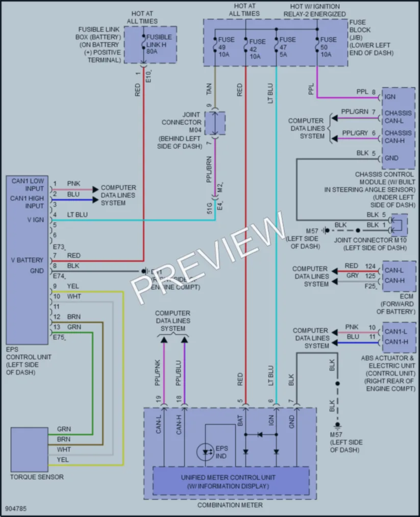 2025 Nissan Sentra Electronic Power Steering wiring diagram preview