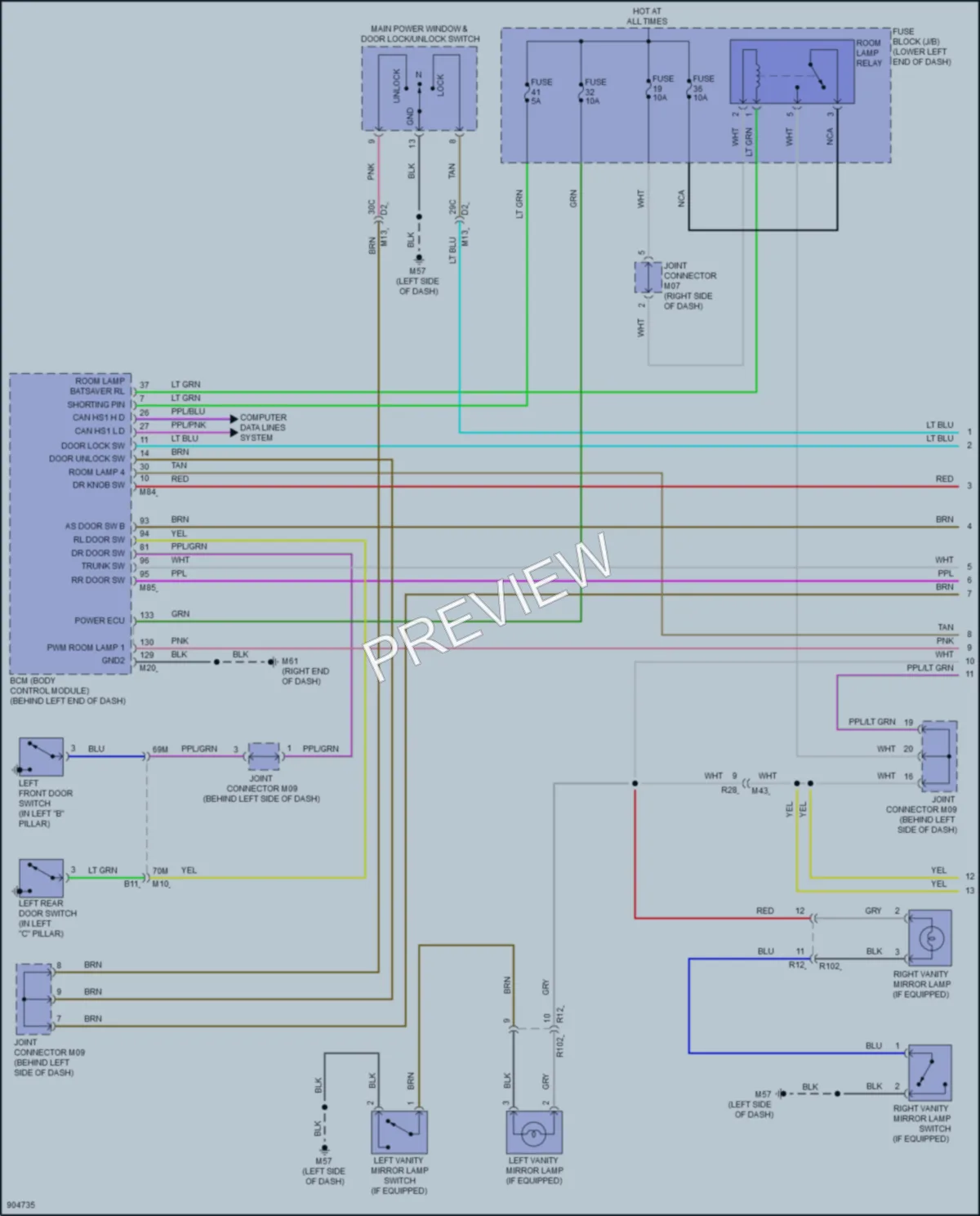 2025 Nissan Sentra Interior Lights wiring diagram preview