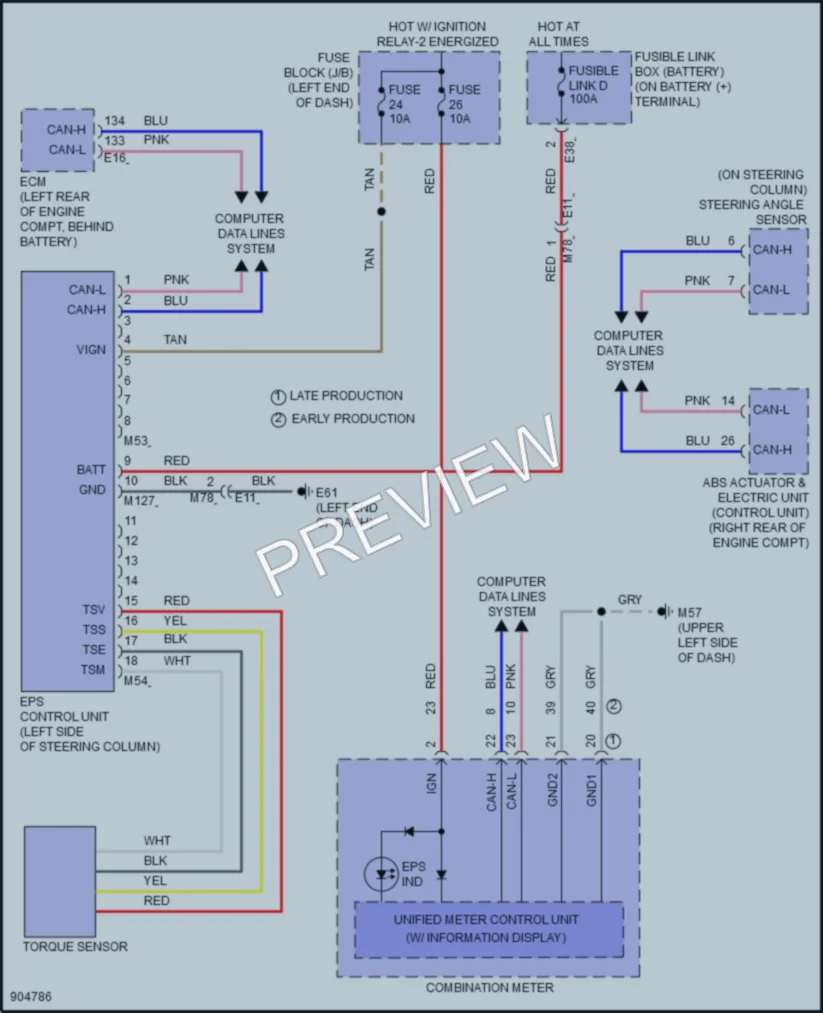 2025 Nissan Versa Electronic Power Steering wiring diagram preview