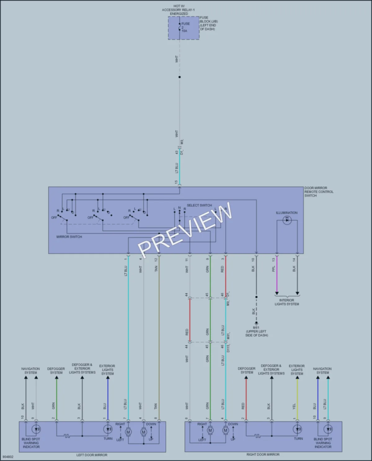 2025 Nissan Versa Power Mirrors wiring diagram preview