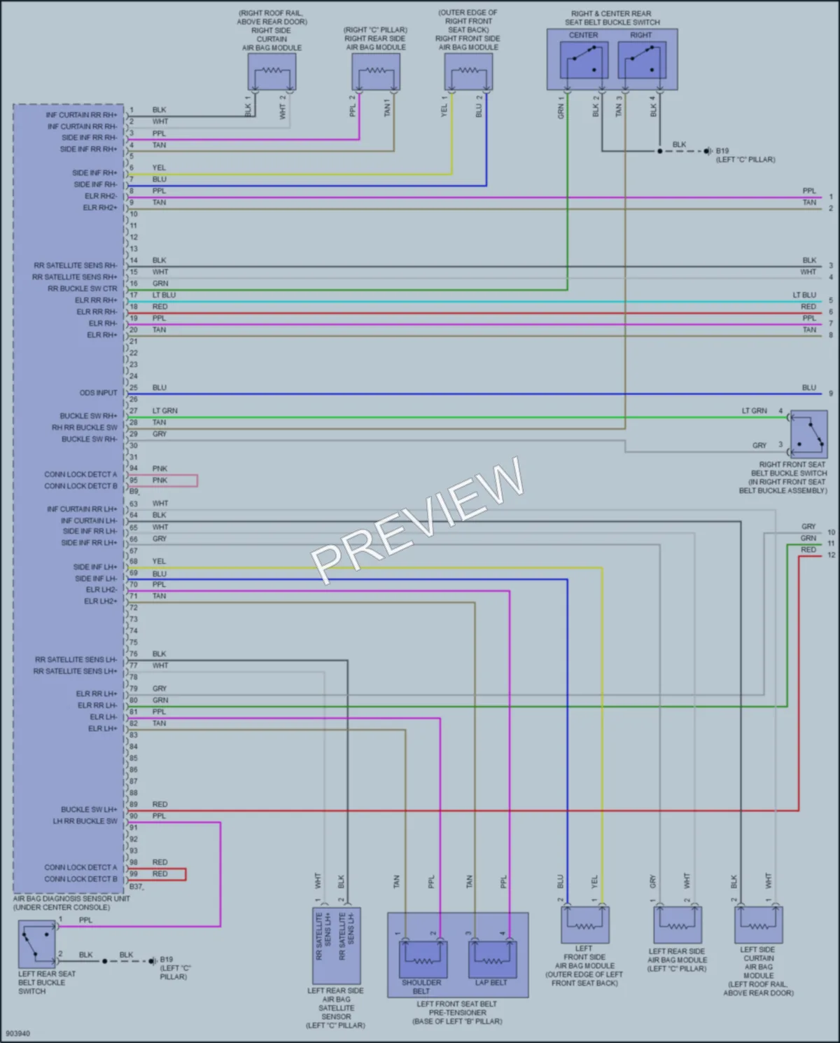 2025 Nissan Versa Supplemental Restraints wiring diagram preview