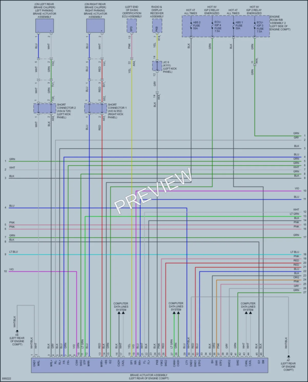 2025 Toyota 4Runner Anti Lock Brakes wiring diagram preview