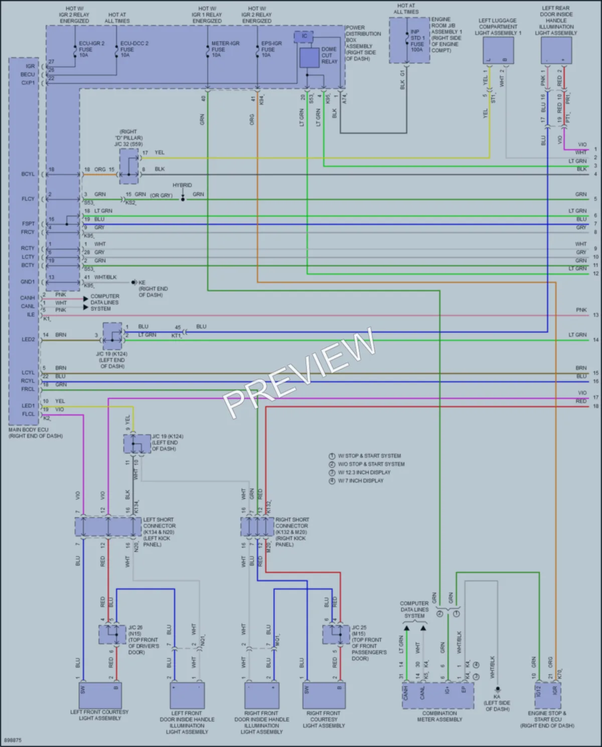 2025 Toyota 4Runner Interior Lights wiring diagram preview