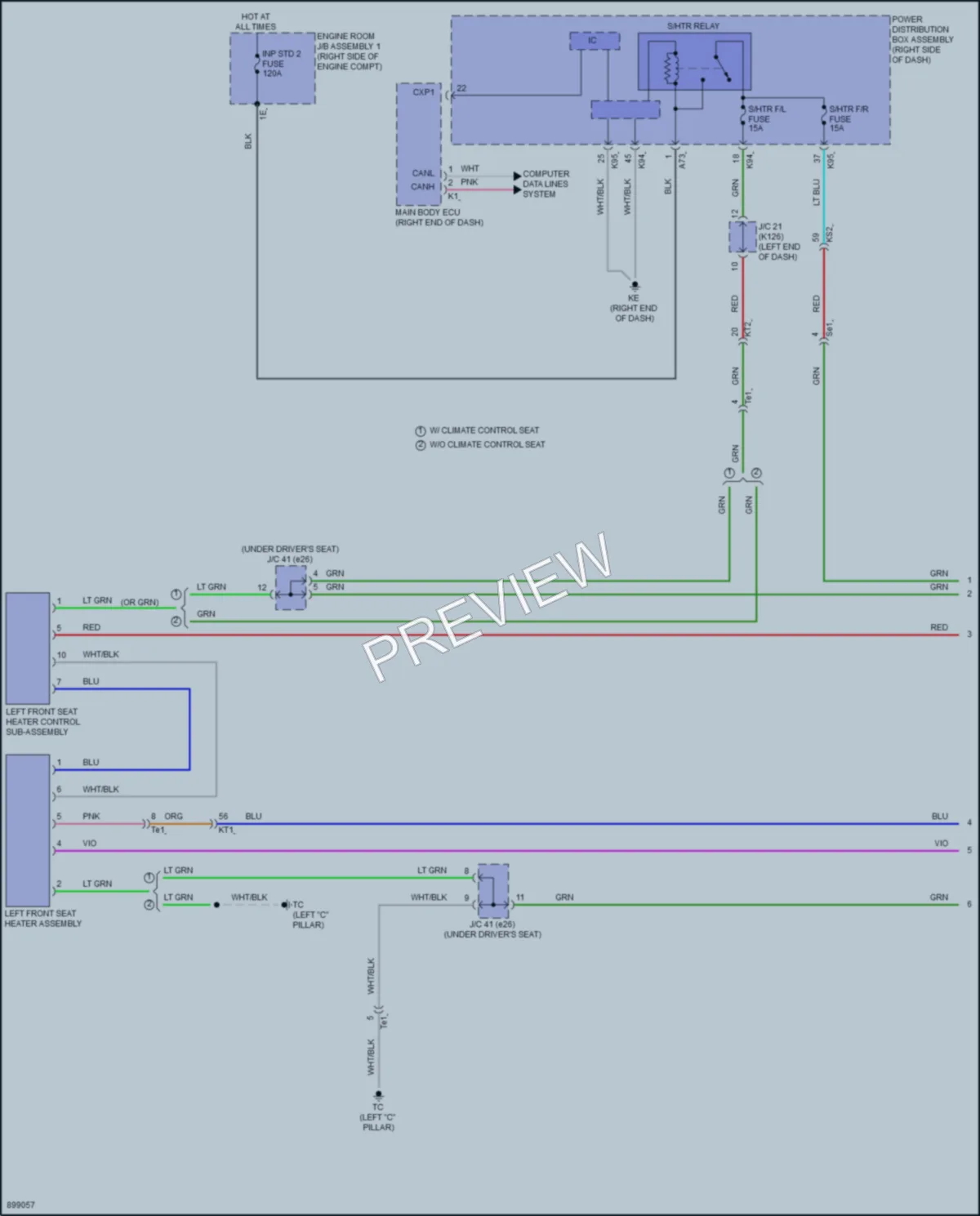 2025 Toyota 4Runner Power Seats wiring diagram preview