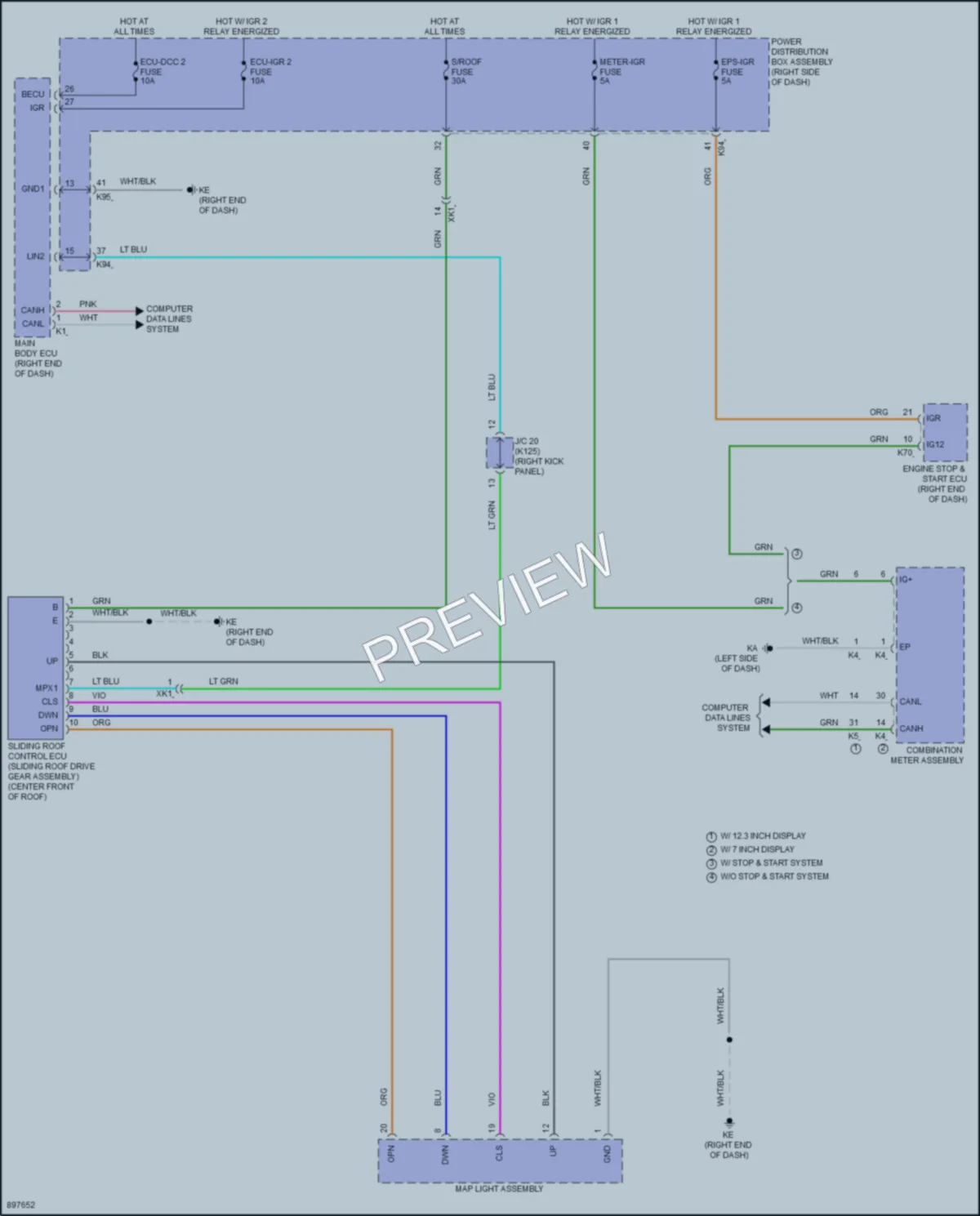 2025 Toyota 4Runner Power Top Sunroof wiring diagram preview