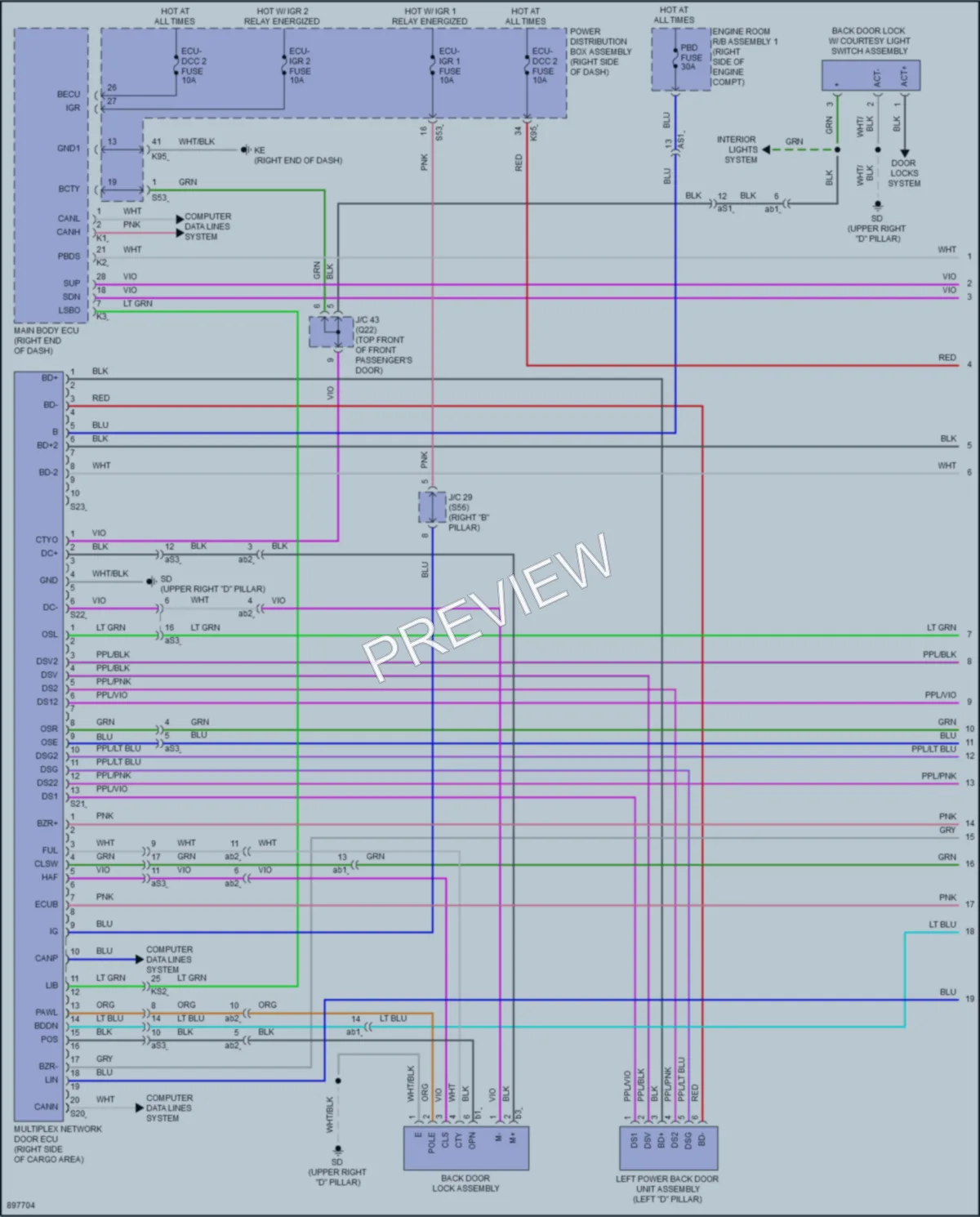 2025 Toyota 4Runner Trunk Tailgate Fuel Door wiring diagram preview