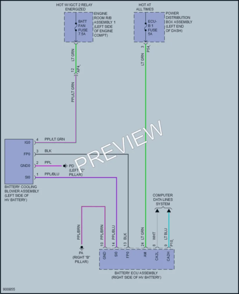 2025 Toyota CamryHybrid Cooling Fan wiring diagram preview
