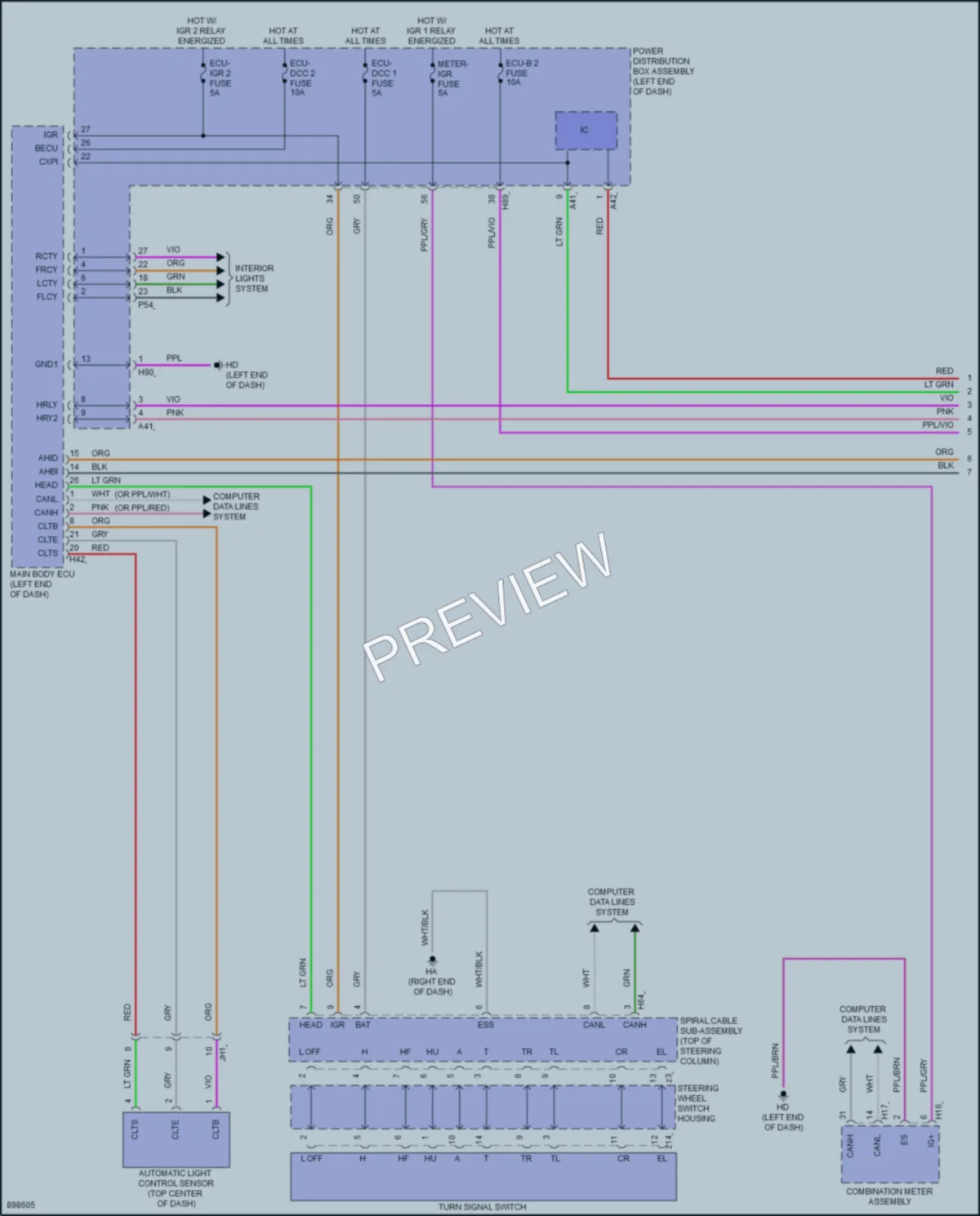 2025 Toyota CamryHybrid Headlights wiring diagram preview