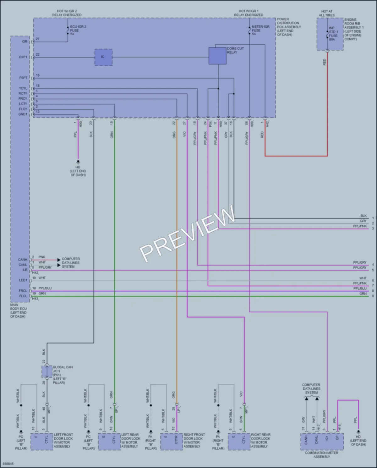 2025 Toyota CamryHybrid Interior Lights wiring diagram preview