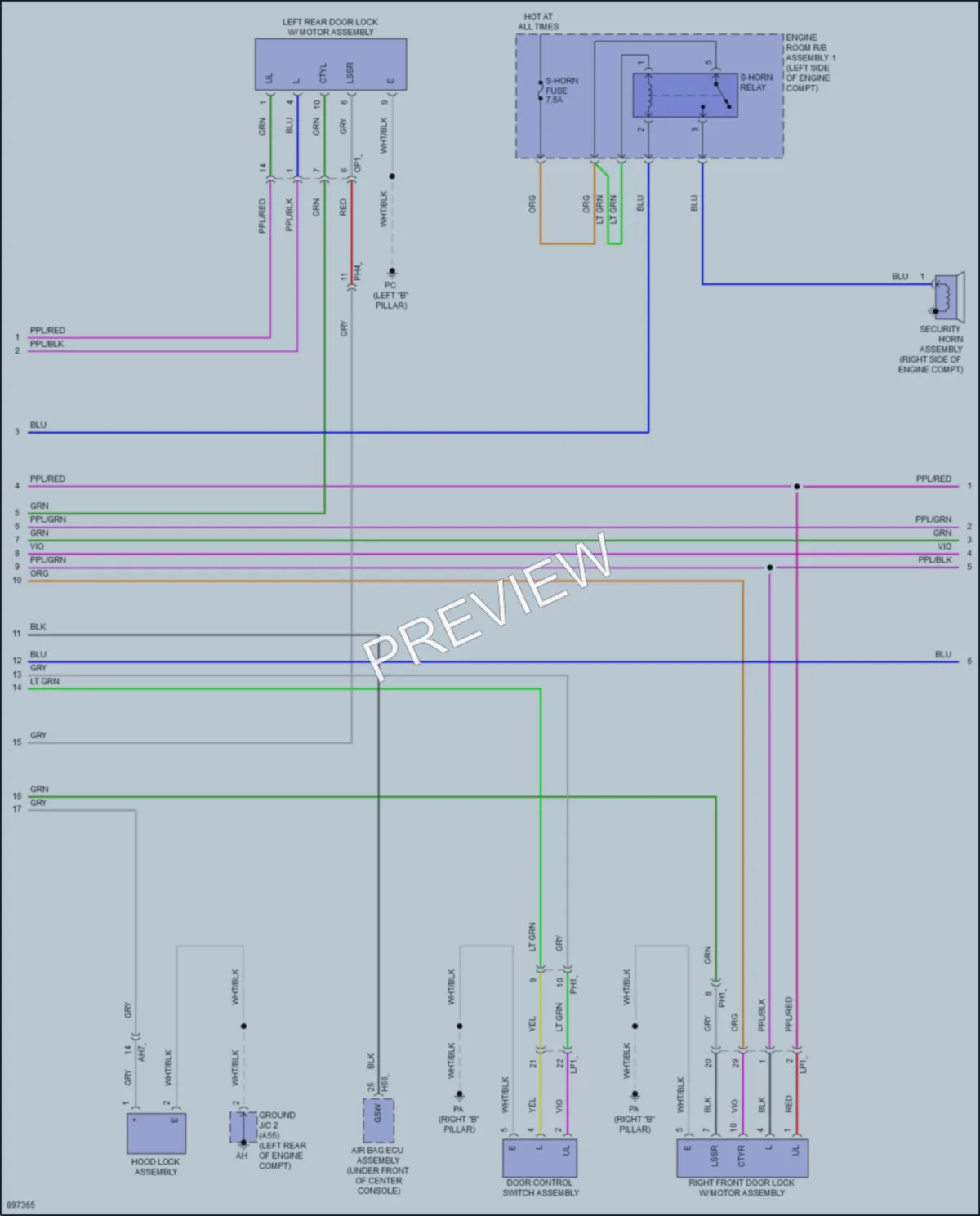 2025 Toyota CamryHybrid Power Door Locks wiring diagram preview