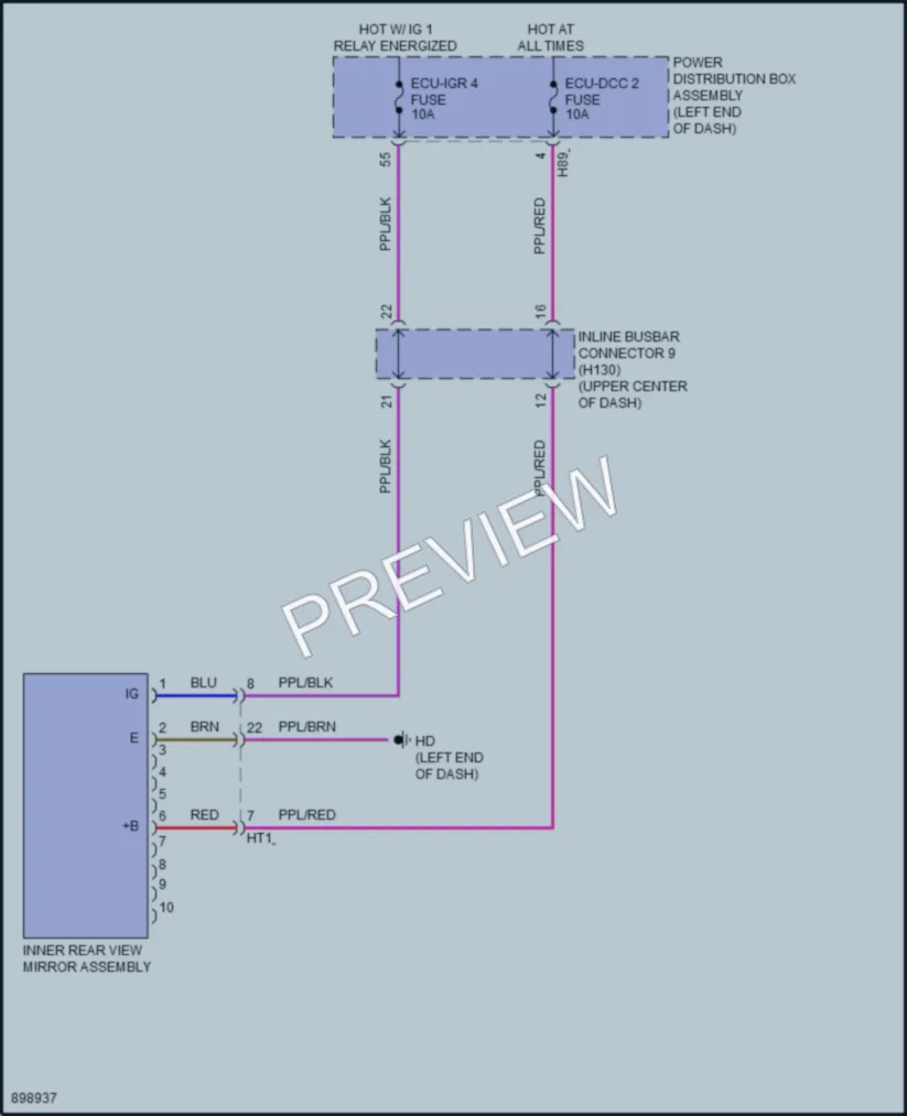 2025 Toyota CamryHybrid Power Mirrors wiring diagram preview