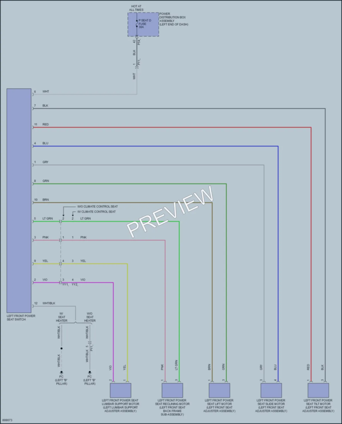 2025 Toyota CamryHybrid Power Seats wiring diagram preview