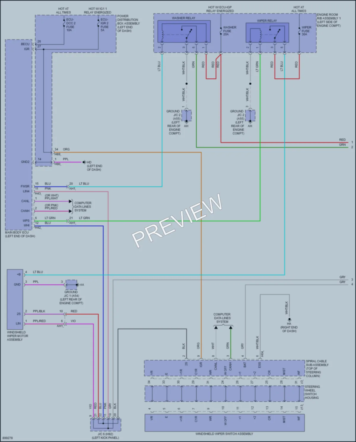 2025 Toyota CamryHybrid Wiper Washer wiring diagram preview