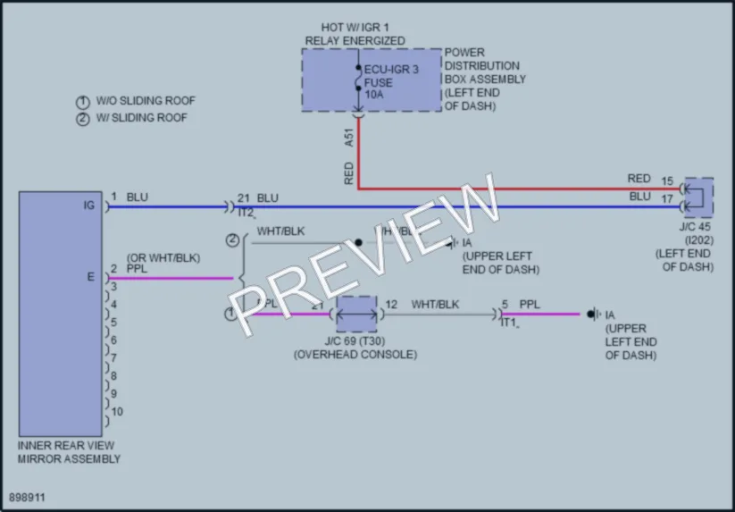 2025 Toyota Corolla Power Mirrors wiring diagram preview