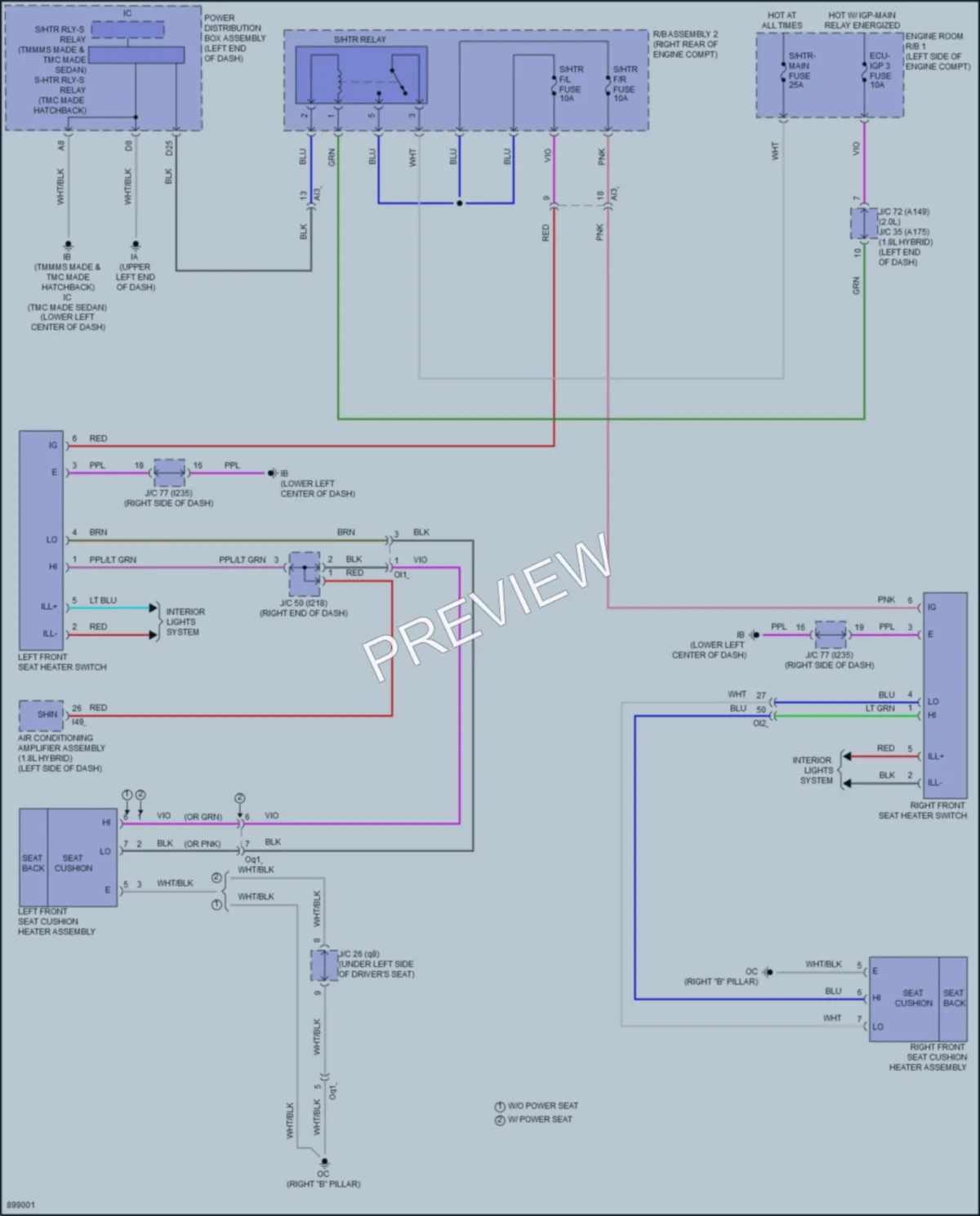 2025 Toyota Corolla Power Seats wiring diagram preview