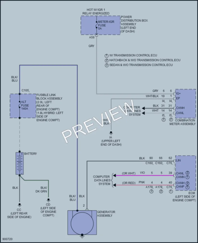 2025 Toyota Corolla Starting Charging wiring diagram preview