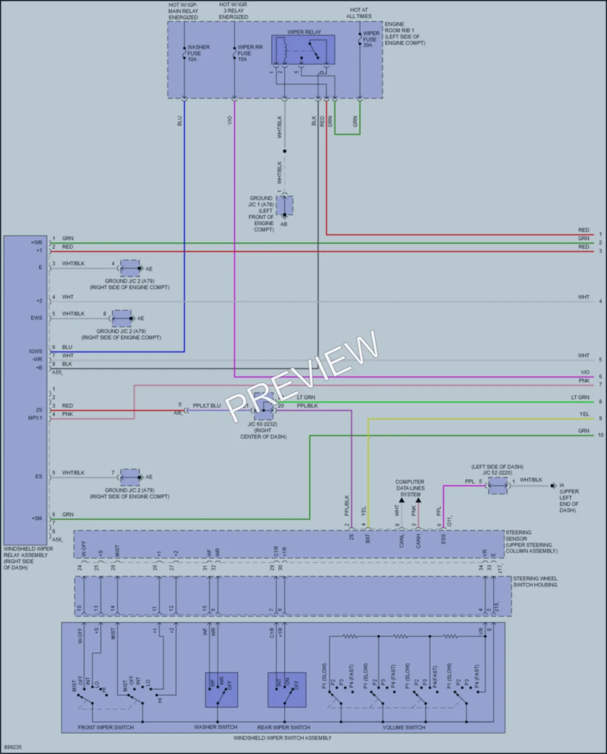 2025 Toyota Corolla Wiper Washer wiring diagram preview
