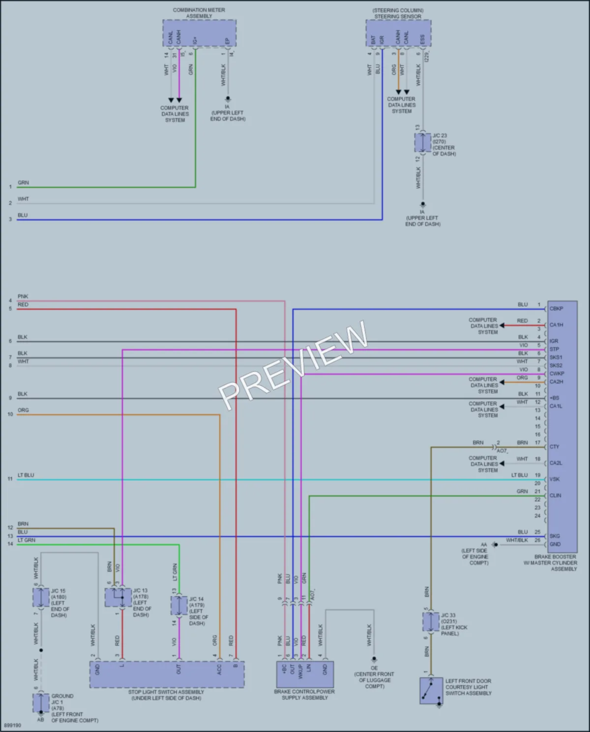 2025 Toyota CorollaCross Anti Lock Brakes wiring diagram preview