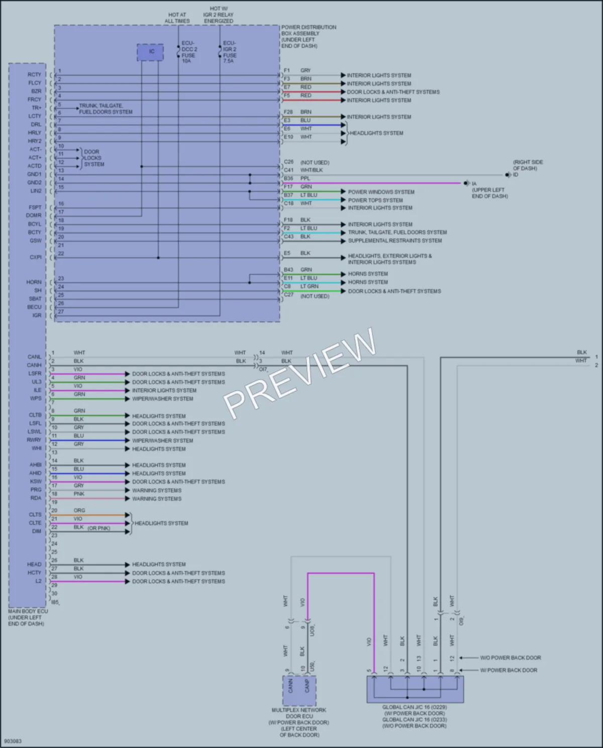 2025 Toyota CorollaCross Body Control Modules wiring diagram preview