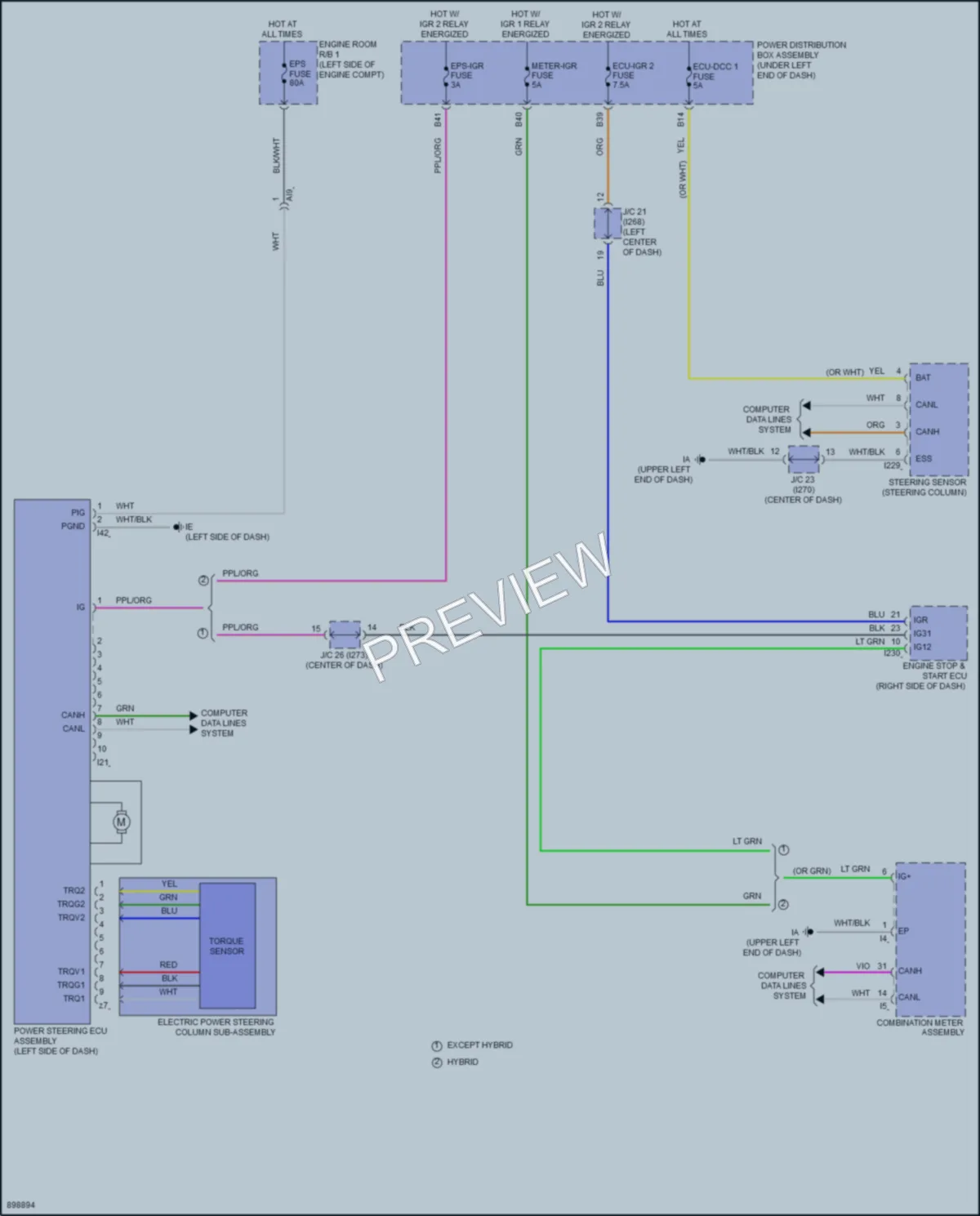 2025 Toyota CorollaCross Electronic Power Steering wiring diagram preview