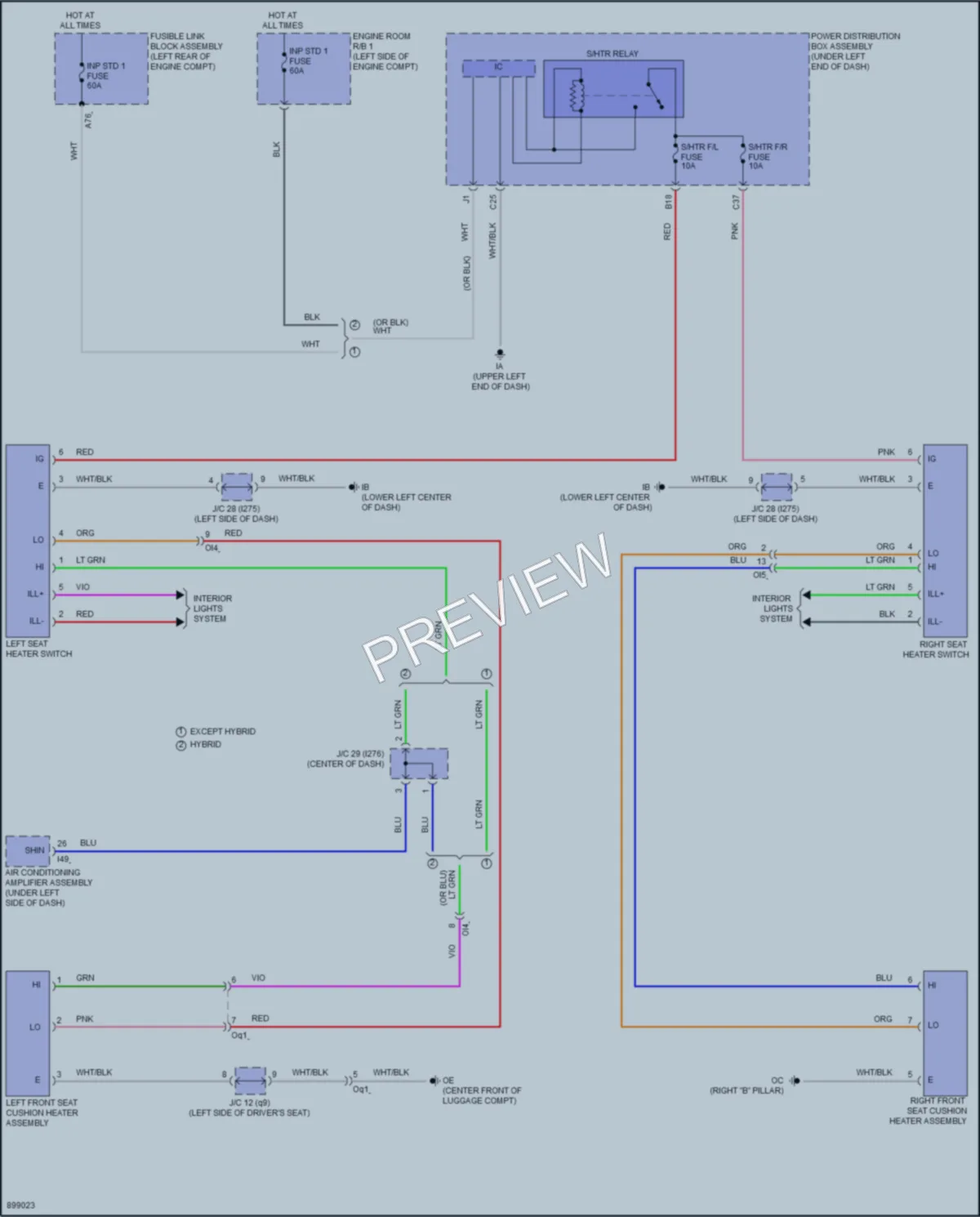2025 Toyota CorollaCross Power Seats wiring diagram preview