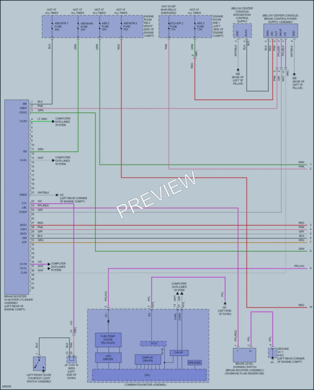 2025 Toyota CrownHybrid Anti Lock Brakes wiring diagram preview