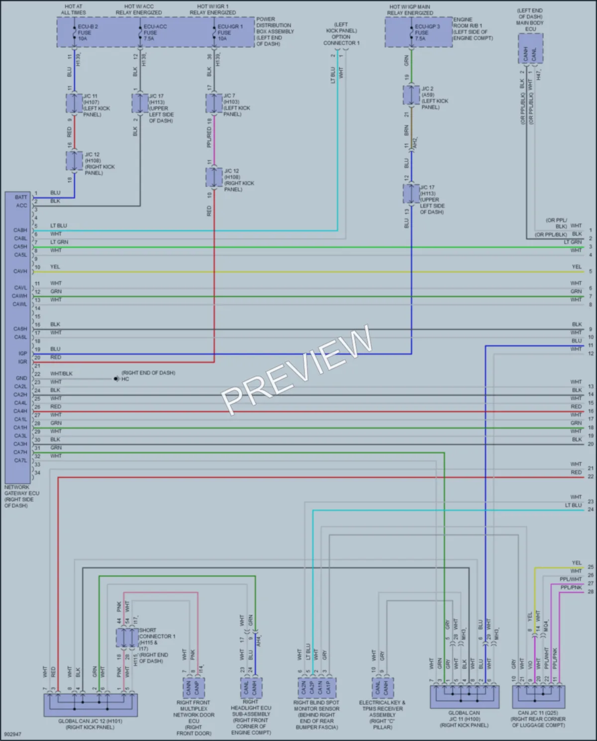 2025 Toyota CrownHybrid Computer Data Lines wiring diagram preview