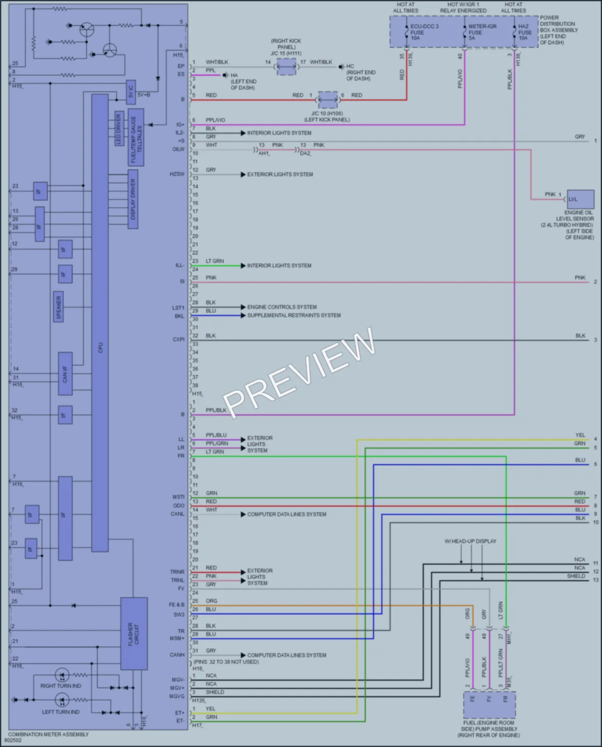 2025 Toyota CrownHybrid Instrument Cluster wiring diagram preview