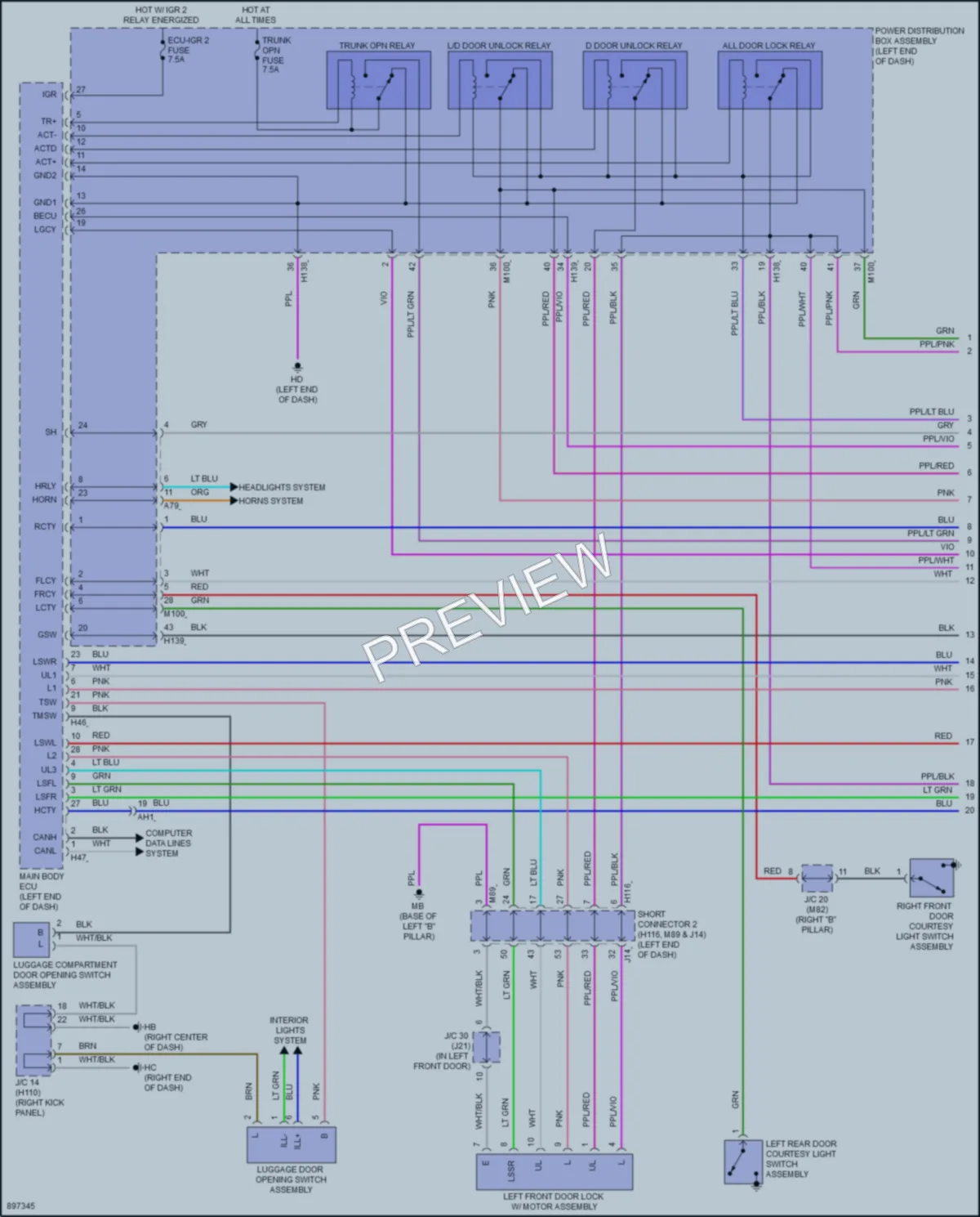 2025 Toyota CrownHybrid Power Door Locks wiring diagram preview