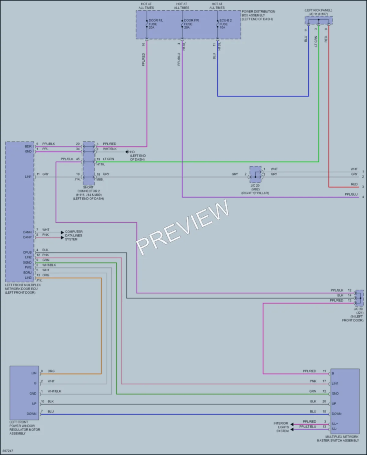 2025 Toyota CrownHybrid Power Windows wiring diagram preview