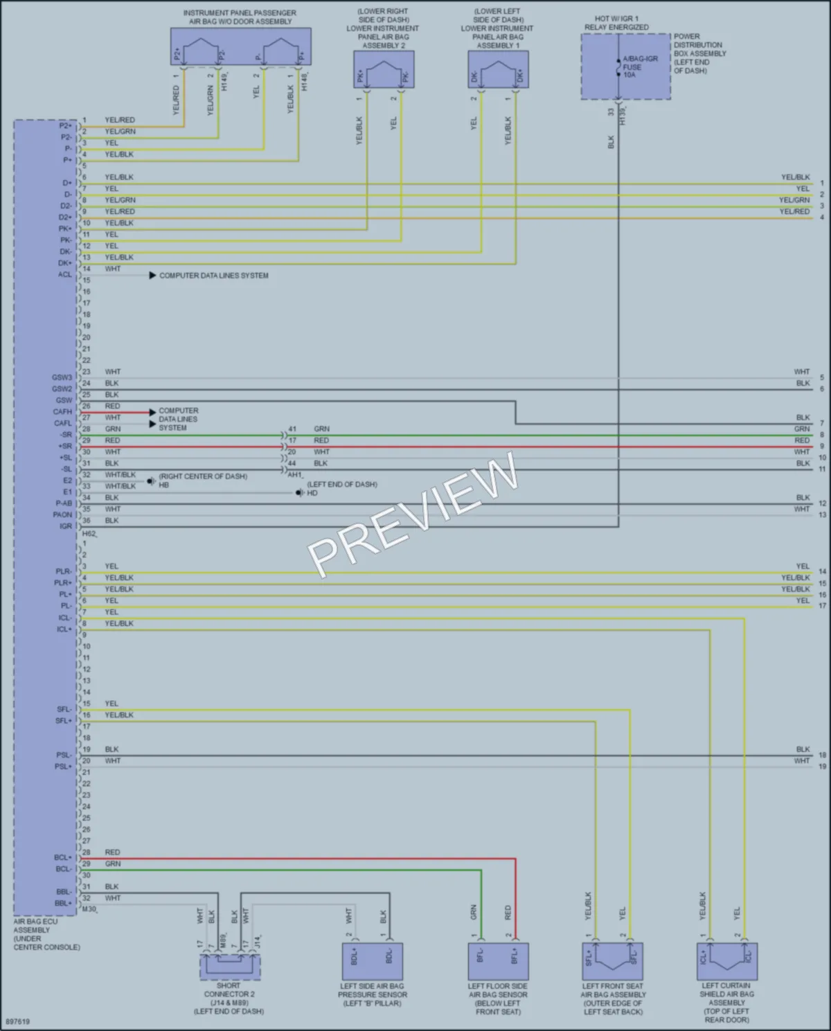 2025 Toyota CrownHybrid Supplemental Restraints wiring diagram preview
