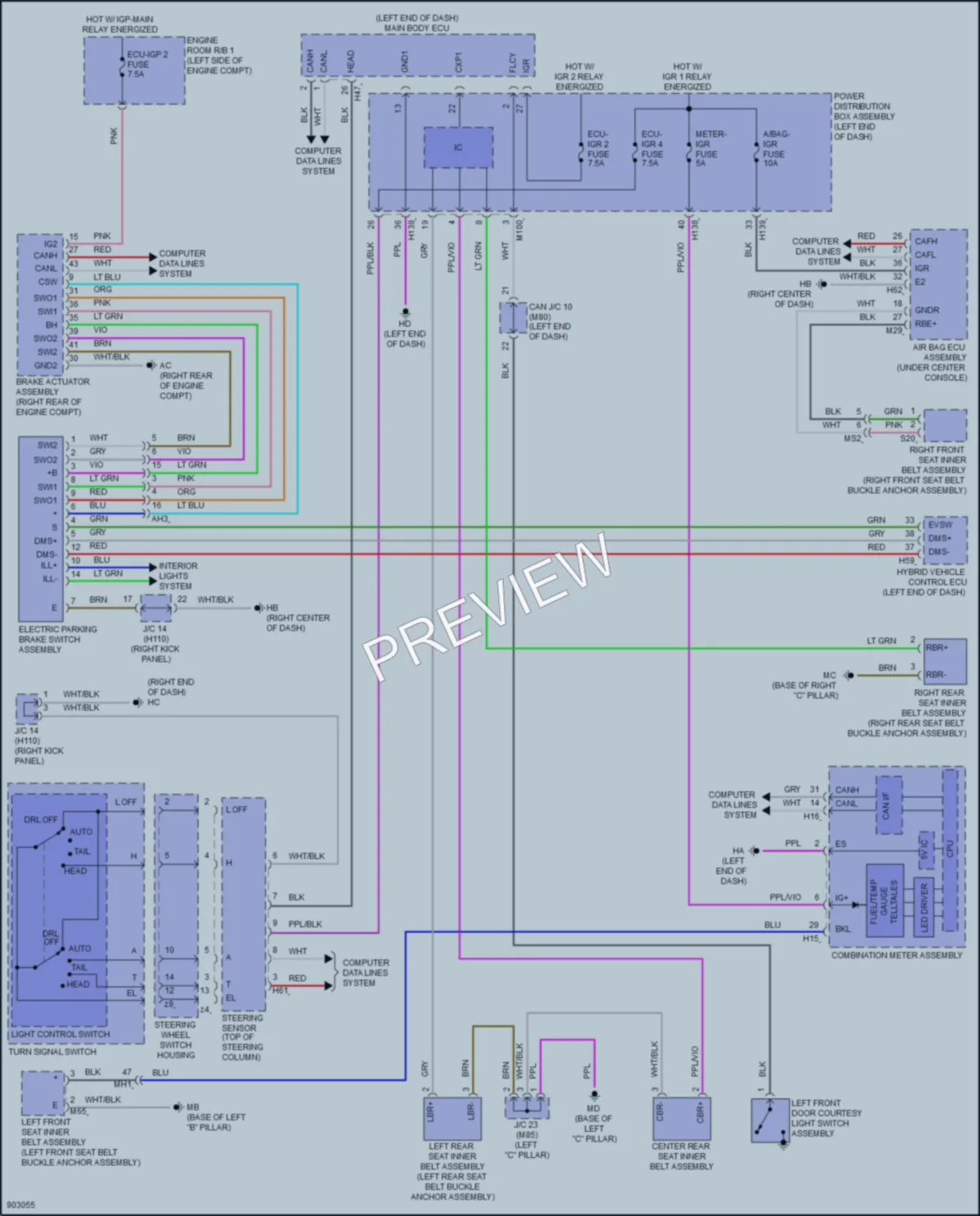 2025 Toyota CrownHybrid Warning Systems wiring diagram preview