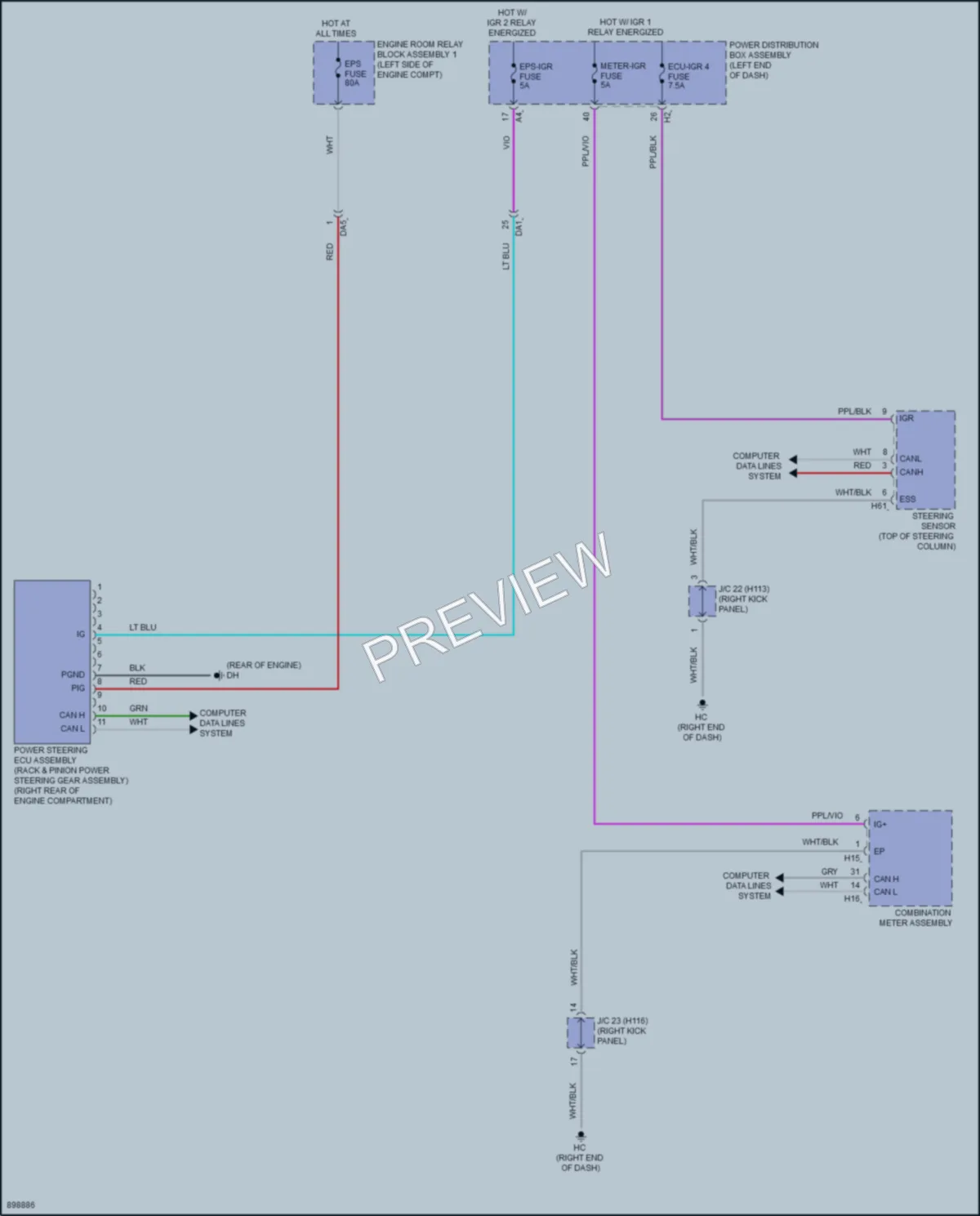 2025 Toyota CrownSignia Electronic Power Steering wiring diagram preview