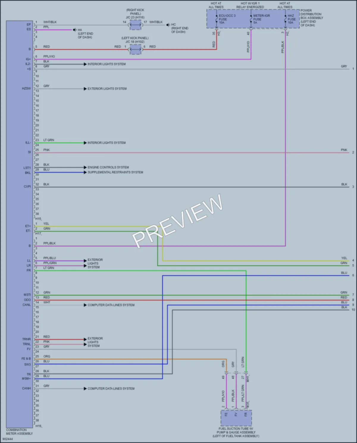 2025 Toyota CrownSignia Instrument Cluster wiring diagram preview