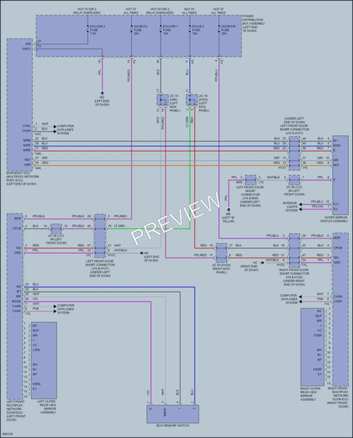 2025 Toyota CrownSignia Memory Systems wiring diagram preview