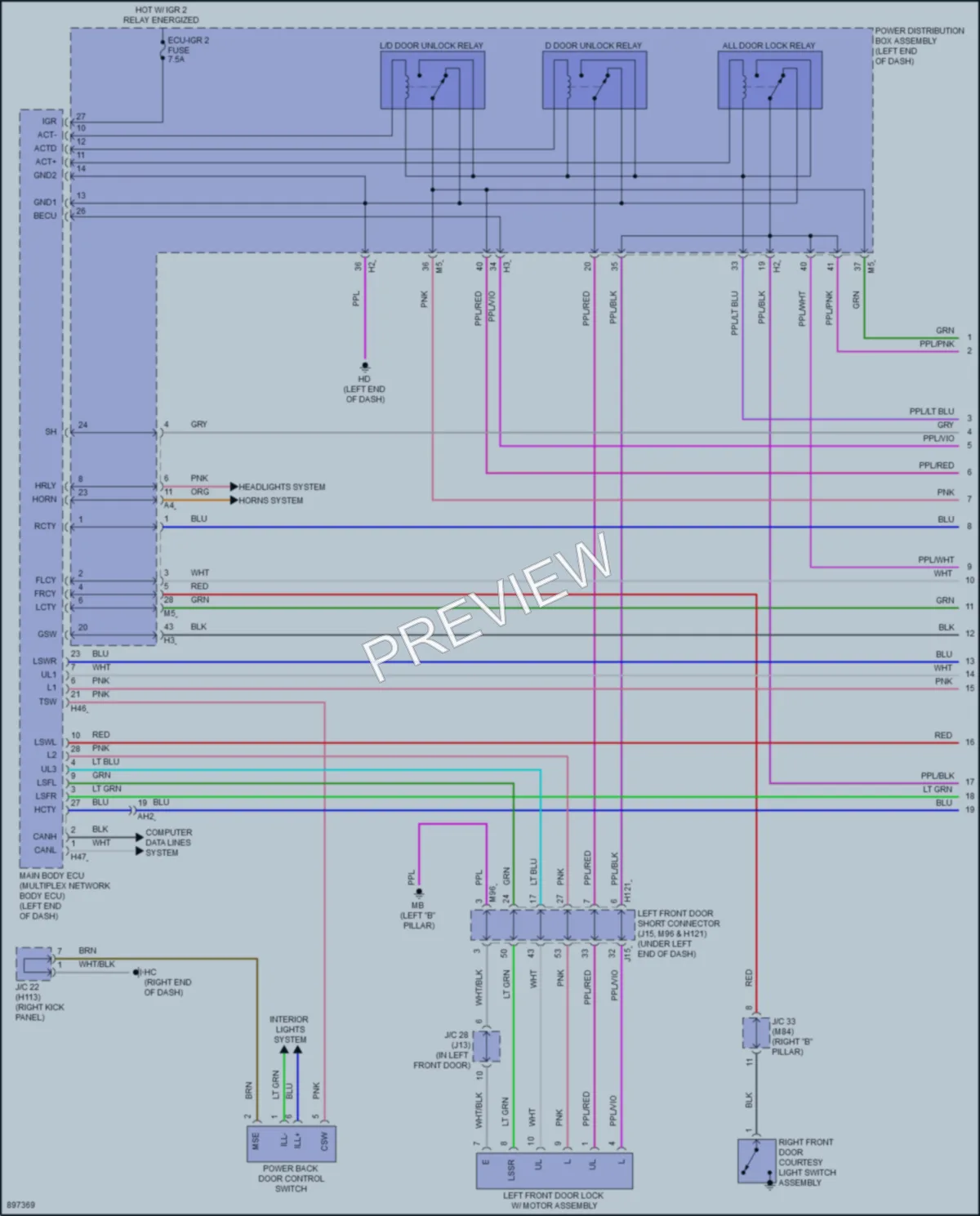 2025 Toyota CrownSignia Power Door Locks wiring diagram preview