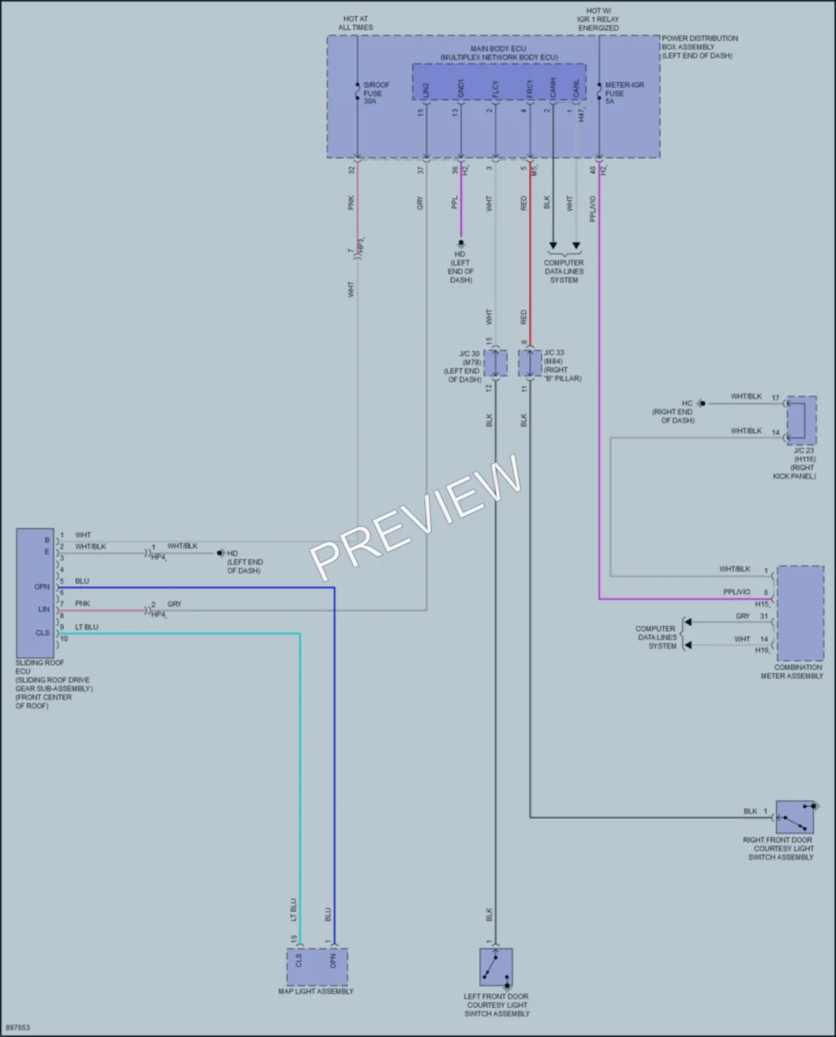 2025 Toyota CrownSignia Power Top Sunroof wiring diagram preview